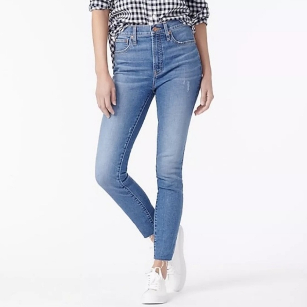 J. Crew 10" Toothpick Denim Jeans Size 30 Medium Wash NEW NWT